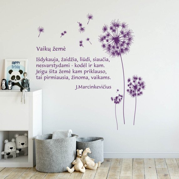 PIENĖ SU ŽODŽIAIS Sienų lipdukai