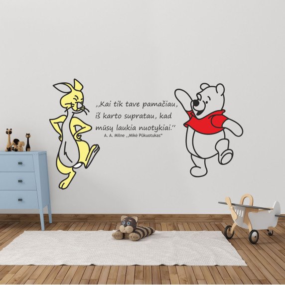 MIKĖ PŪKUOTUKAS IR KIŠKIS Interjero lipdukas vaikams