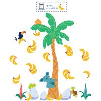 ANGLIŠKA ABĖCĖLĖ DŽIUNGLĖSE Įtraukieji sienų lipdukai