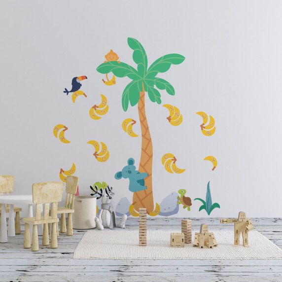 ANGLIŠKA ABĖCĖLĖ DŽIUNGLĖSE Įtraukieji sienų lipdukai