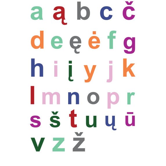 ABĖCĖLĖ MAŽOSIOS RAIDĖS Edukaciniai sienų lipdukai