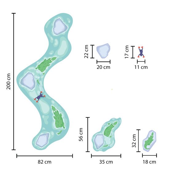 IŠSIŲSK VAIKUS Į TROPIKUS Grindų ir sienų lipdukų kolekcija