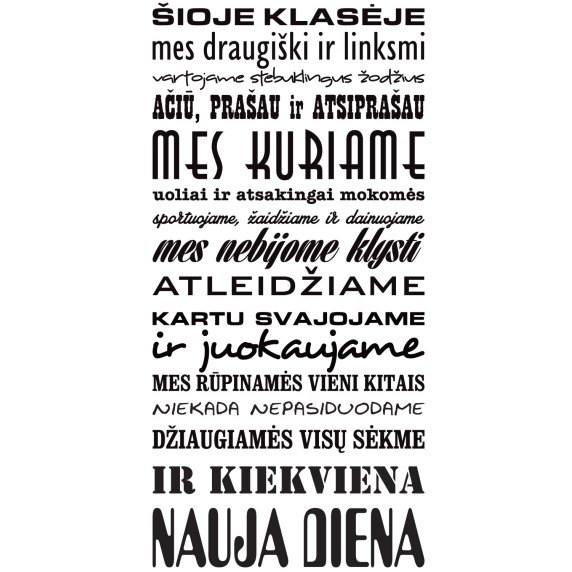 MOKYKLOS TAISYKLĖS Sienos lipdukas