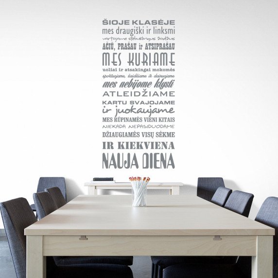 MOKYKLOS TAISYKLĖS Sienos lipdukas