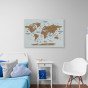 RUDAS PASAULIO ŽEMĖLAPIS SU GYVŪNAIS paveikslas ant drobės