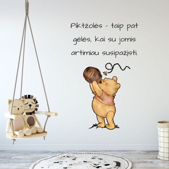 MIKĖ PŪKUOTUKAS Interjero lipdukas vaikams