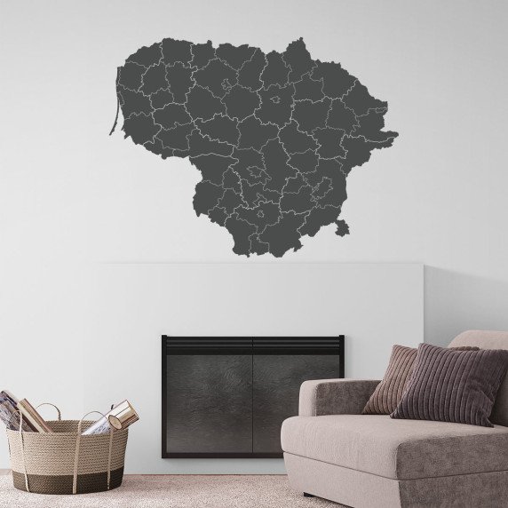 LIETUVOS ŽEMĖLAPIS  Lipdukas ant sienos