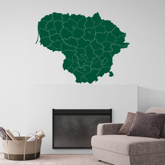 LIETUVOS ŽEMĖLAPIS  Lipdukas ant sienos
