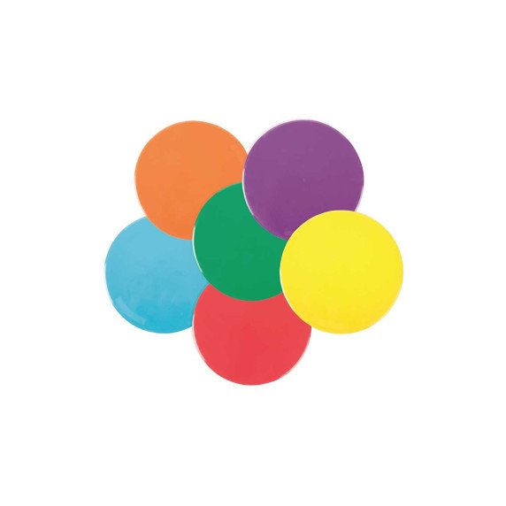 SPALVOTI GRINDŲ ŽYMEKLIAI APSKRITIMAI - 6 vnt., 25 cm