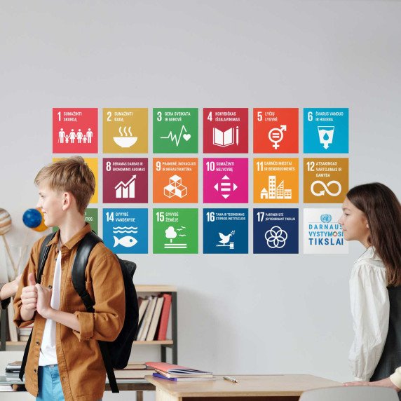 DARNAUS VYSTYMOSI TIKSLAI Edukacinis sienų lipdukas