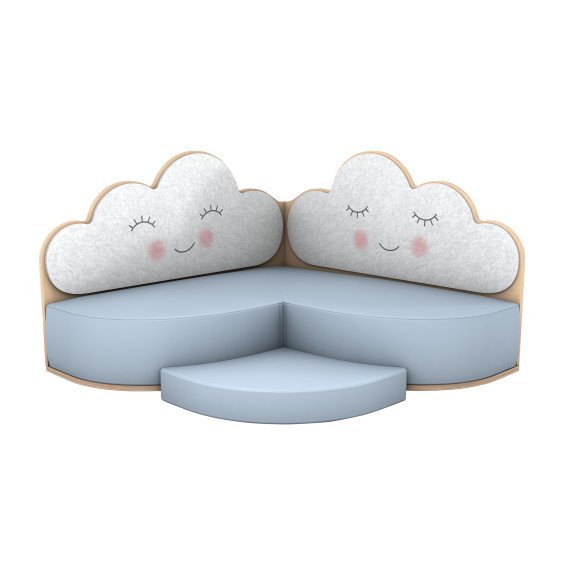 DEBESĖLIS Akustinė kampinė sofa vaikų kambariui