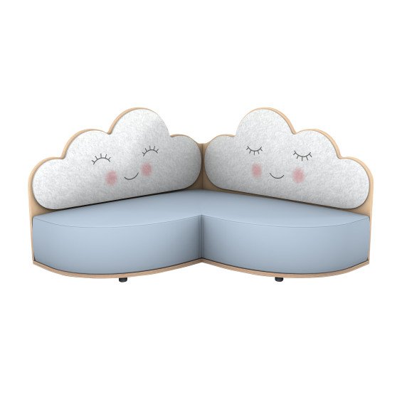 DEBESĖLIS Akustinė kampinė sofa vaikų kambariui