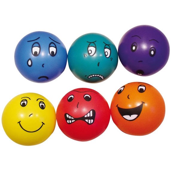 KAMUOLIAI SU EMOCIJOMIS - 18 cm (6 vnt.)