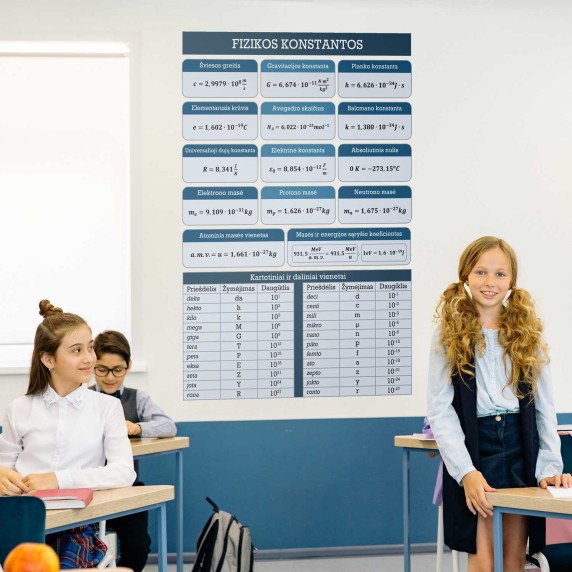 DRUSKŲ, RŪGŠČIŲ IR BAZIŲ TIRPUMO LENTELĖ Edukacinis sienų lipdukas