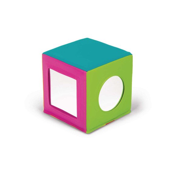MINKŠTAS SENSORINIS KUBAS SU VEIDRODĖLIAIS spalvų, formų ir savęs pažinimui