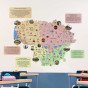 LIETUVOS ETNOGRAFINIS ŽEMĖLAPIS SU TARMĖMIS Edukacinis sienų lipdukas
