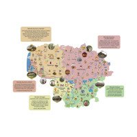 LIETUVOS ETNOGRAFINIS ŽEMĖLAPIS SU TARMĖMIS Edukacinis sienų lipdukas