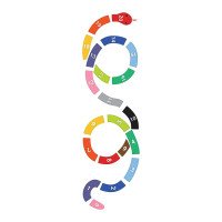 SKAIČIŲ GYVATĖ Grindų lipdukas matematiniams žaidimams