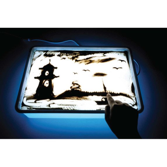 SENSORINĖ ŠVIEČIANTI DĖŽĖ SU SMĖLIU