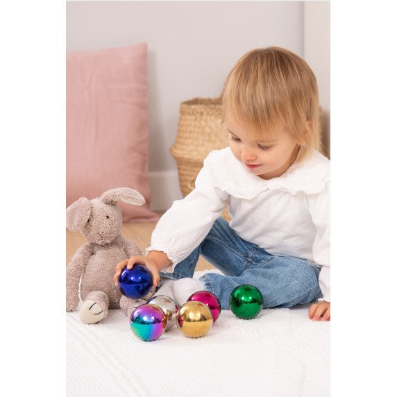 Spalvoti sensoriniai šviesą atsipindintys kamuoliukai (6 vnt.)