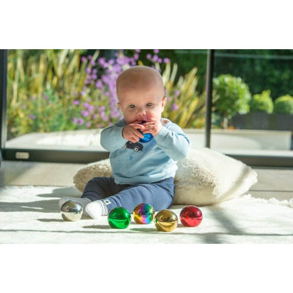 Spalvoti sensoriniai šviesą atsipindintys kamuoliukai (6 vnt.)