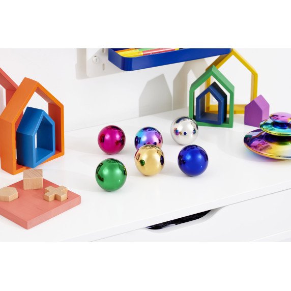 Spalvoti sensoriniai šviesą atsipindintys kamuoliukai (6 vnt.)