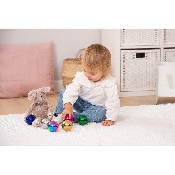 Spalvoti sensoriniai šviesą atsipindintys kamuoliukai (6 vnt.)