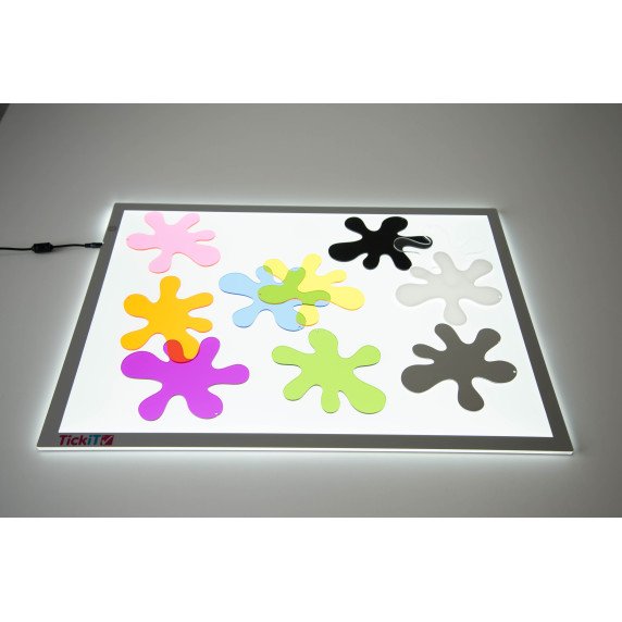 Spalvotos skaidrios plokštelės (10 vnt.)