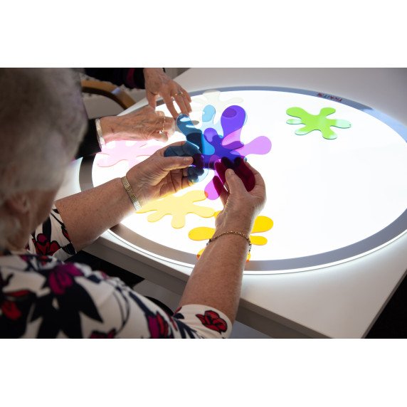 Spalvotos skaidrios plokštelės (10 vnt.)