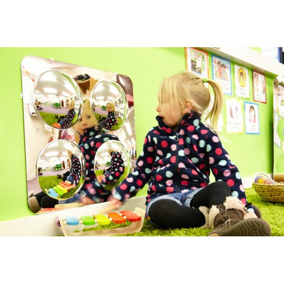 Išgaubta veidrodinė panelė  - sensorinis veidrodis su 4 kupolais (490 mm)