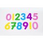 Skaidrūs spalvoti akriliniai skaičiai (14 vnt.)