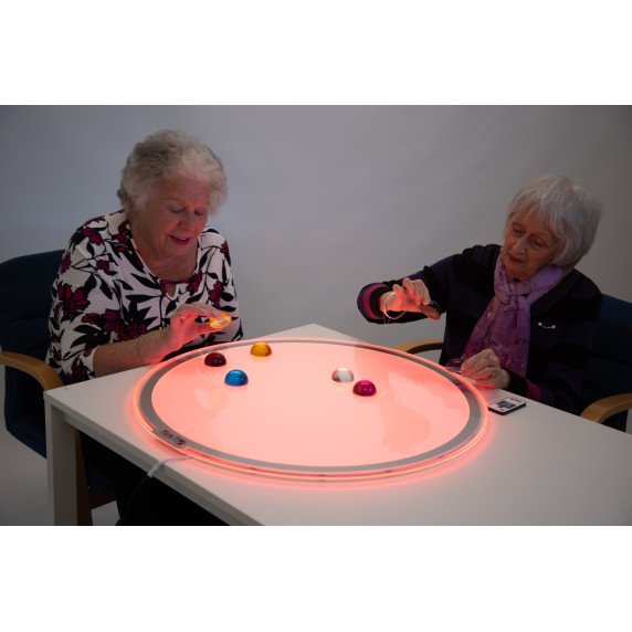 Sensoriniai spalvoti pusrutuliai (8 vnt.) – didinimui, spalvų maišymui ir tyrinėjimui ant šviesos stalo