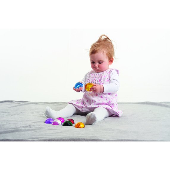 Sensoriniai spalvoti pusrutuliai (8 vnt.) – didinimui, spalvų maišymui ir tyrinėjimui ant šviesos stalo