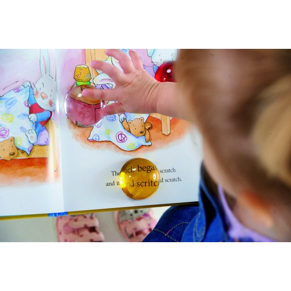 Sensoriniai spalvoti pusrutuliai (8 vnt.) – didinimui, spalvų maišymui ir tyrinėjimui ant šviesos stalo