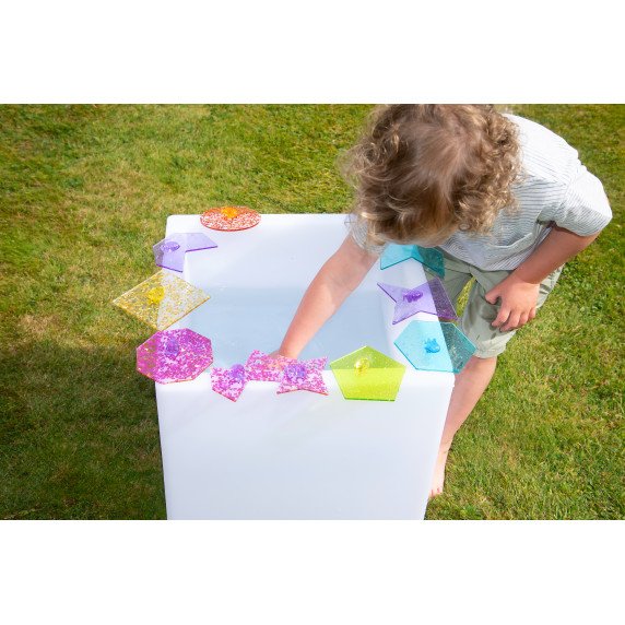 Blizgančios skaidrios figūros šviesos stalui (21 vnt.)