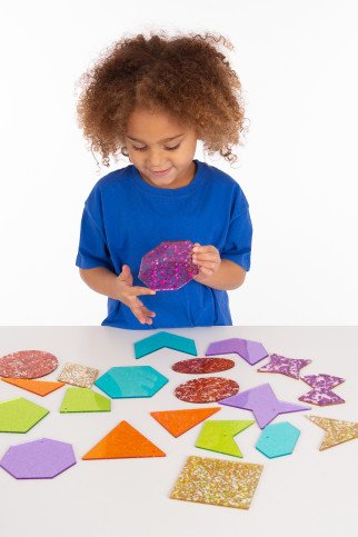 Blizgančios skaidrios figūros šviesos stalui (21 vnt.)