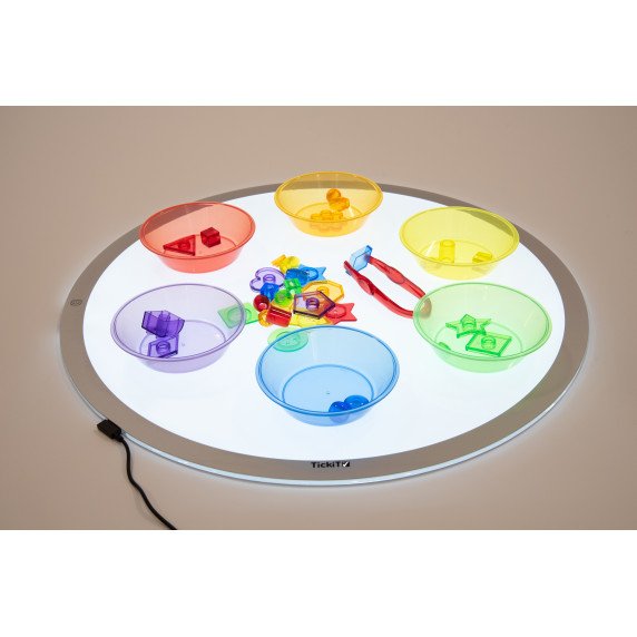 Apvali LED šviesos panelė - šviesos, spalvų ir formų tyrinėjimui