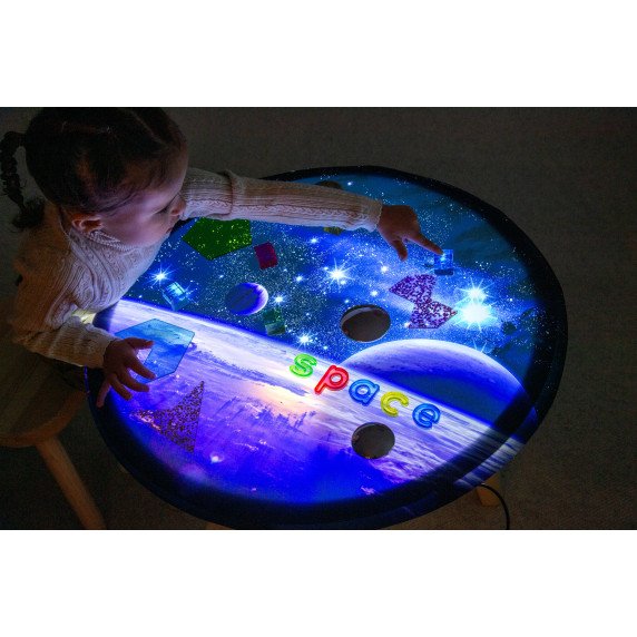 Apvali LED šviesos panelė - šviesos, spalvų ir formų tyrinėjimui