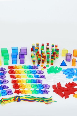 Sensorinis permatomų matematikos priemonių rinkinys (504 vnt.) Sensorinis permatomų matematikos priemonių rinkinys (504 vnt.)