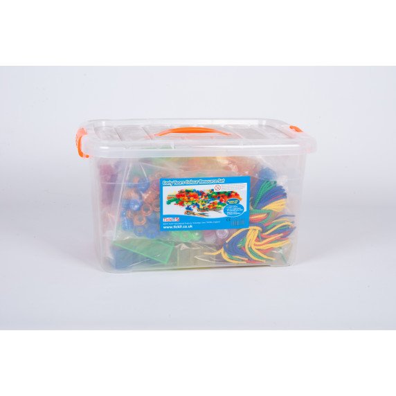 Sensorinis permatomų priemonių rinkinys šviesos stalui (634 vnt.)