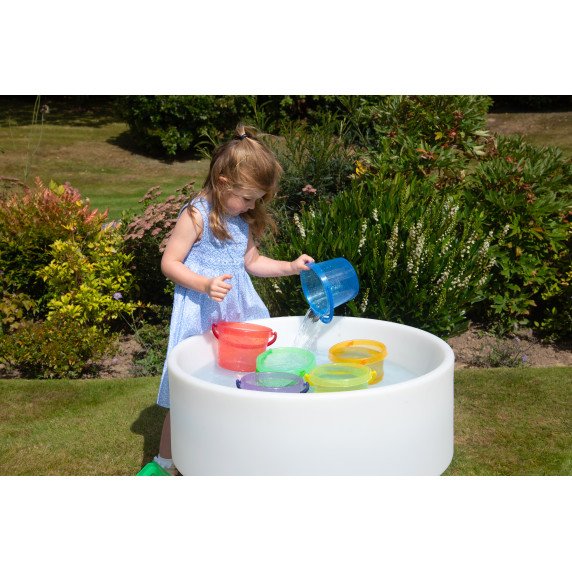 Skaidrūs spalvoti kibirėliai (6 vnt.)