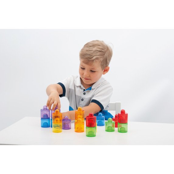 Permatomi spalvoti tyrinėjimo indeliai (18 vnt.)