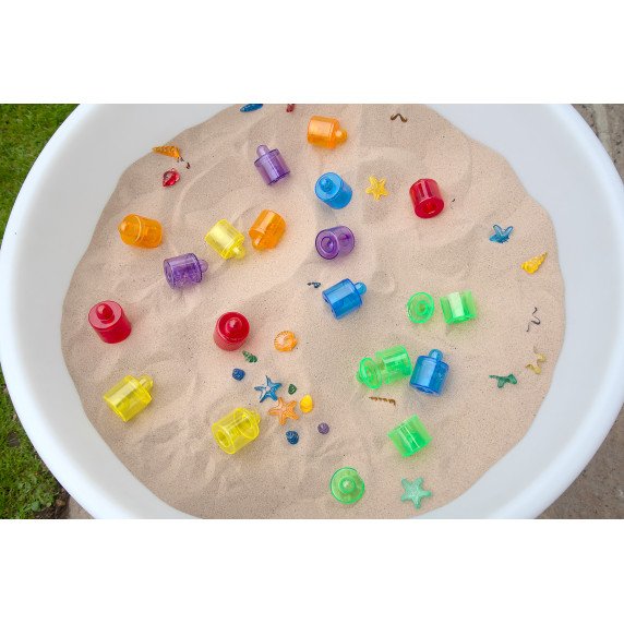 Permatomi spalvoti tyrinėjimo indeliai (18 vnt.)