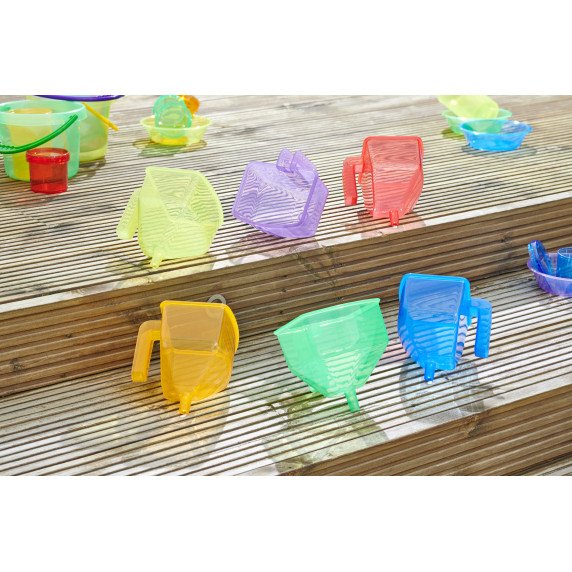 Permatomi spalvoti piltuvėliai (6 vnt.)