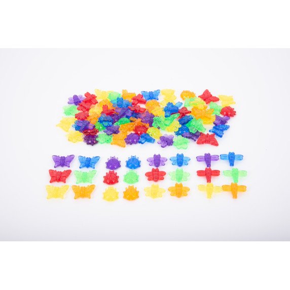 Spalvotų vabzdžių rinkinys skaičiavimui (96 vnt.)