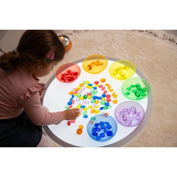 Spalvoti skaidrūs brangakmeniai (144 vnt.)