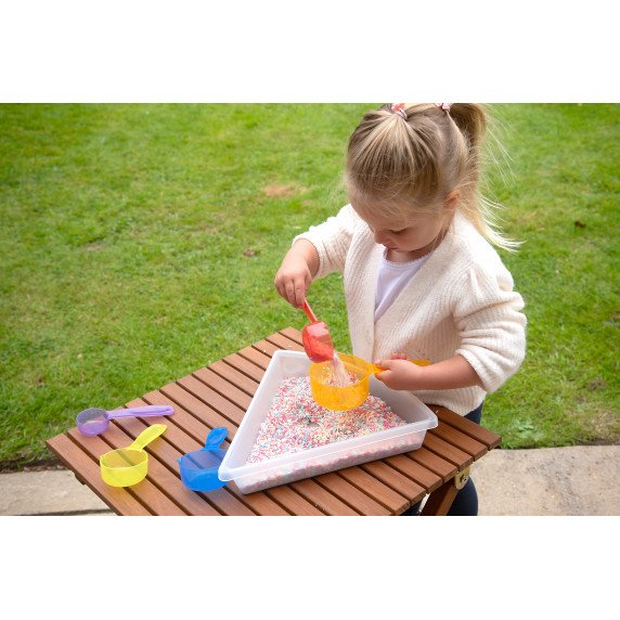 Permatomi spalvoti matavimo indeliai (5 vnt.)