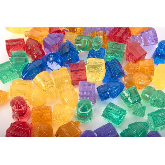 Sensorinis permatomų namelių rinkinys (72 vnt.)