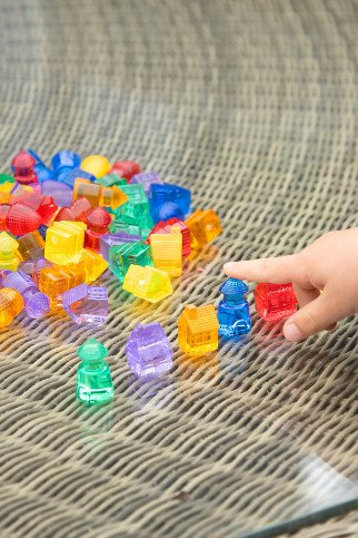 Sensorinis permatomų namelių rinkinys (72 vnt.)