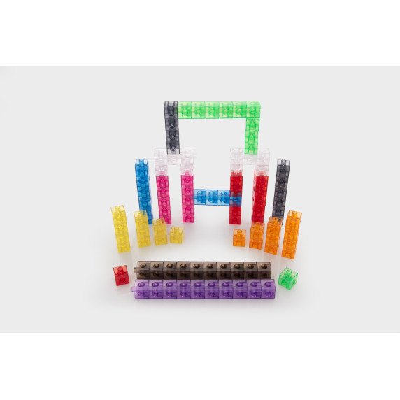 Skaidrių susijungiančių kubelių rinkinys (100 vnt.)